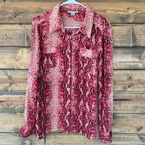 Red and Tan Button-Up Shirt